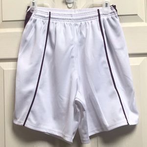 Alleson white/ maroon striped shorts